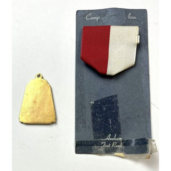 VTG CAA JOAD Camp Archery Association Archer First Rank RIBBON MEDAL + Card READ - Picture 3 of 3